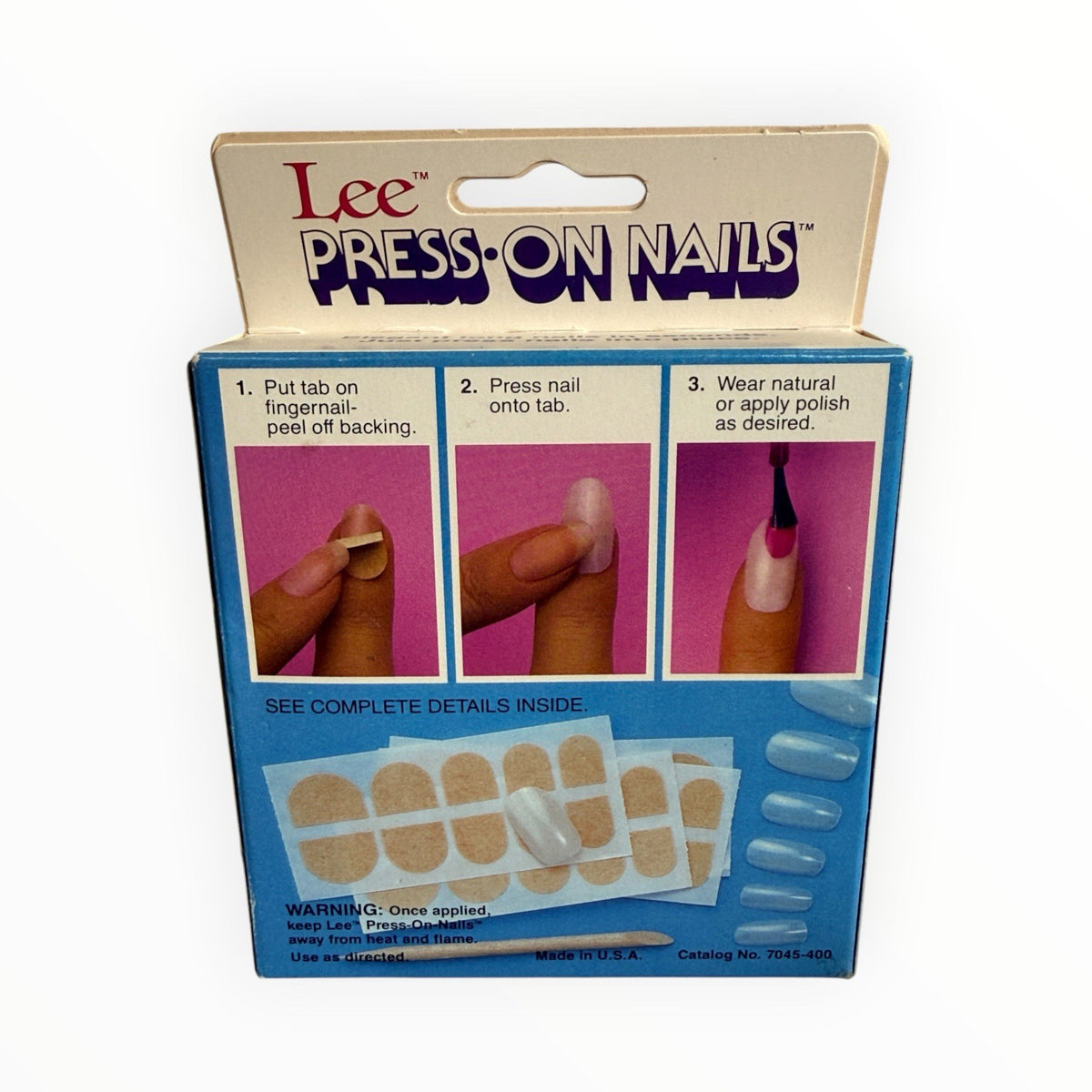 Press On Nails Natural Length 20 Full Set Vintage Sealed - Fake Nails