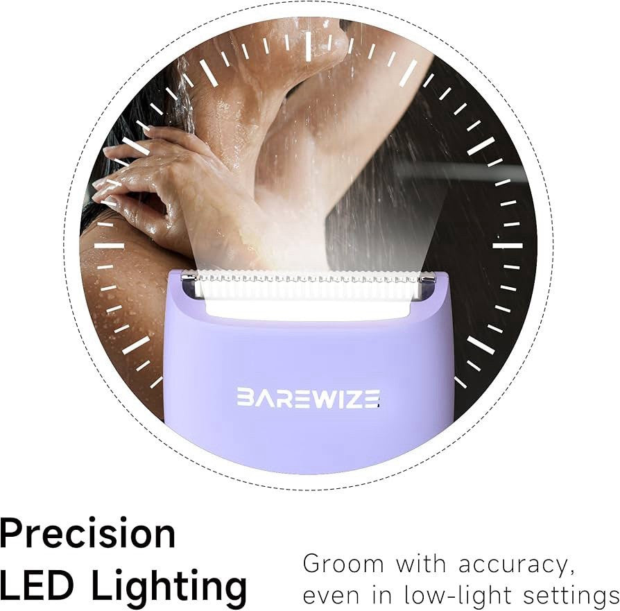 Women's Bikini Trimmer Waterproof Cordless Hair Removal Shaver with LED Light