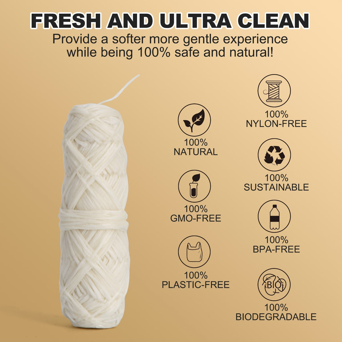 Biodegradable Silk Dental Floss Refill Pack - Eco-Friendly, 4 Spools