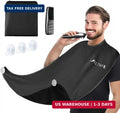 Men's Beard Bib & Trimming Catcher Set - Waterproof Non-Stick Apron with Hooks