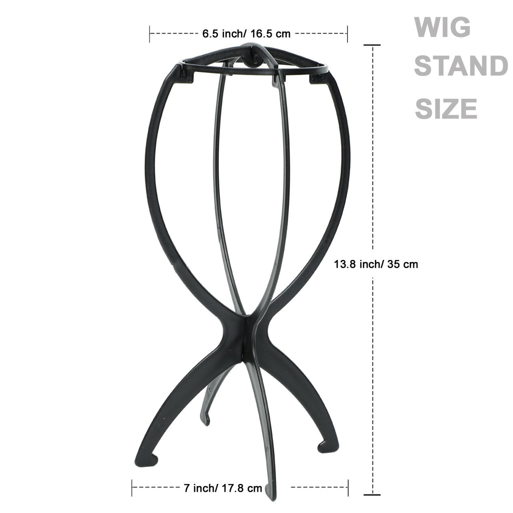 Portable Wig Head Stand Set for Short & Medium Wigs - 3 Pack