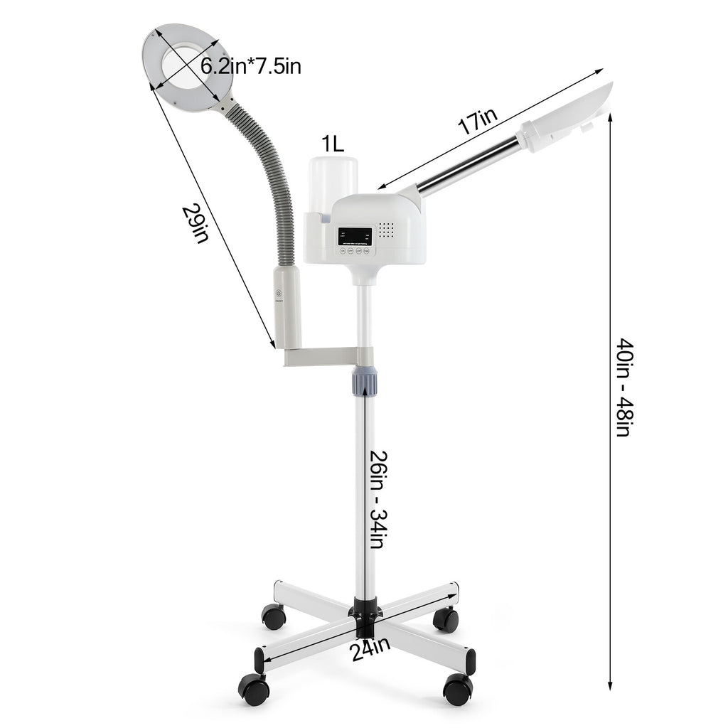 Facial Steamer with 5X Magnifying Lamp Ozone Spa Skin Care Machine