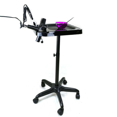 Salon Rolling Cart with Wheels - Adjustable Hairdresser Storage Trolley