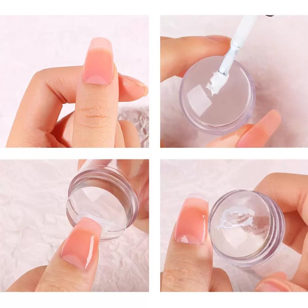 Silicone Nail Stamping Plate Set with Scraper for French Nail Art DIY