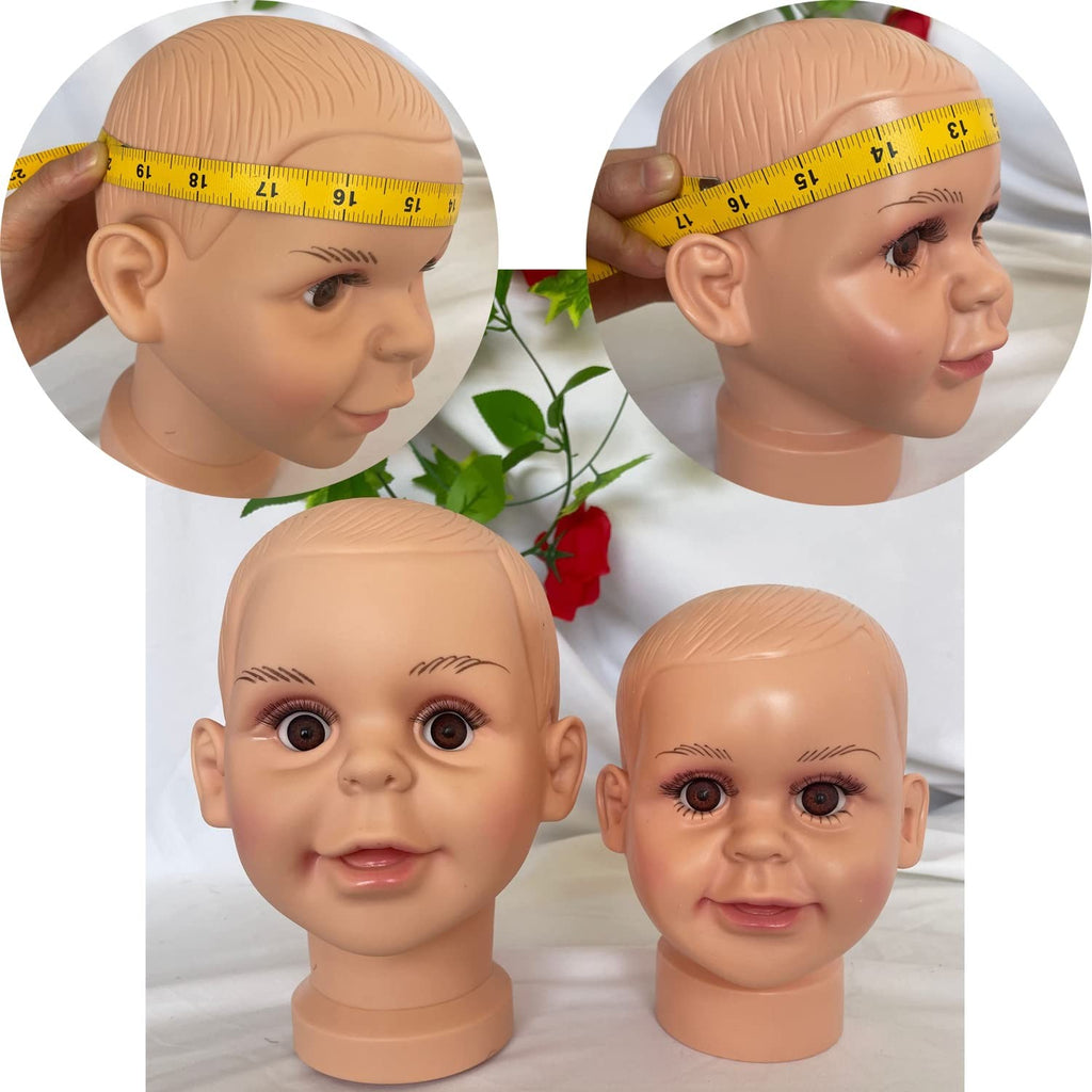 Baby Girl Mannequin Head for Wig and Hat Display - Silicone Cosmetology Mannequin
