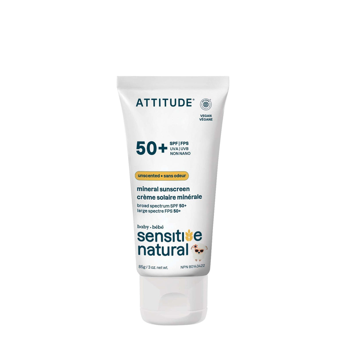 Unscented Mineral Sunscreen SPF 50 for Face & Body Baby Lotion 85g