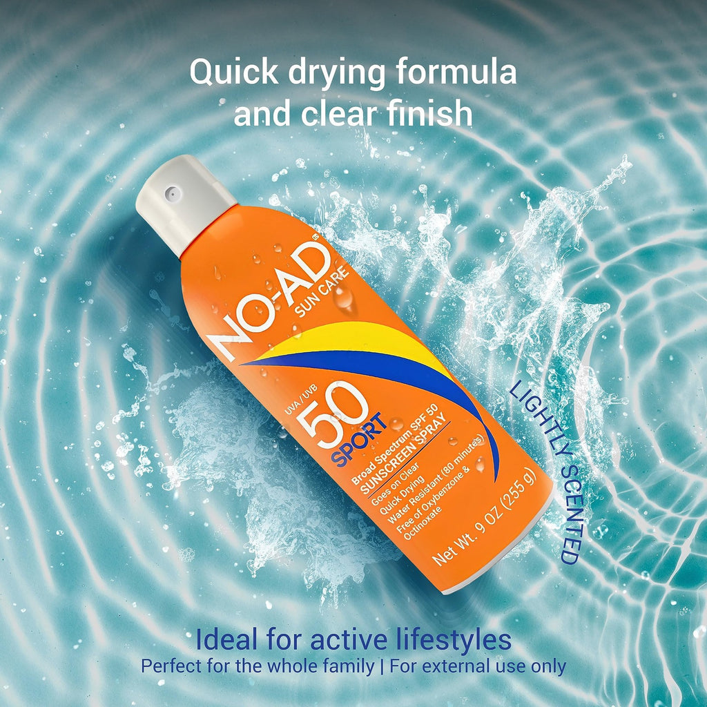 SPF 50 Sunscreen Spray - Water-Resistant Non-Greasy Outdoor Sun Protection