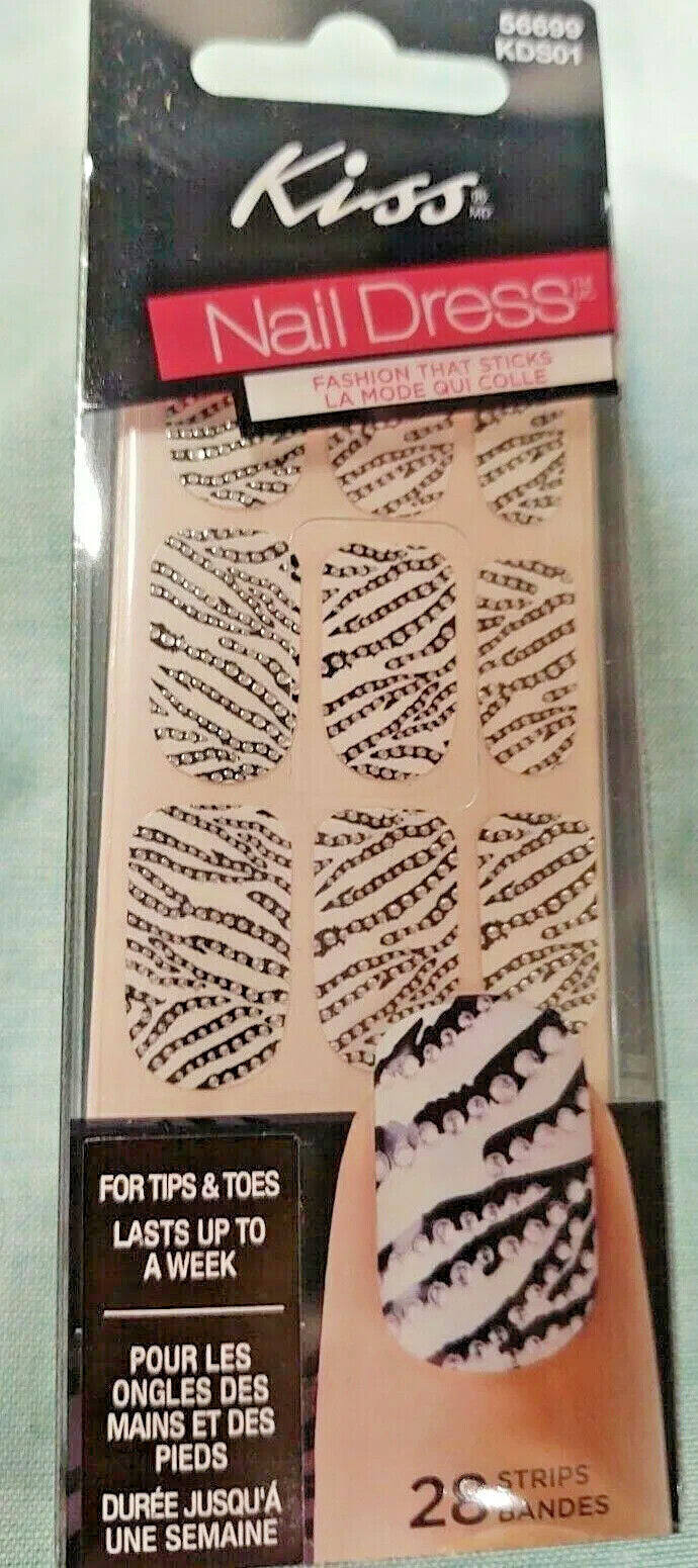 36 Pack Nail Wraps Polish Strips Garter Zebra Design for Nails