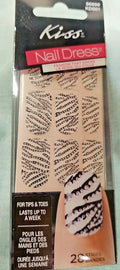 36 Pack Nail Wraps Polish Strips Garter Zebra Design for Nails
