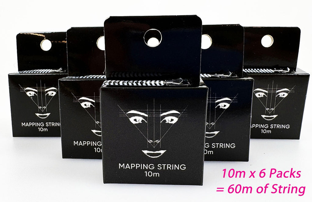 Black Pre-Inked Eyebrow Marker - 6 Pack for Microblading Mapping String