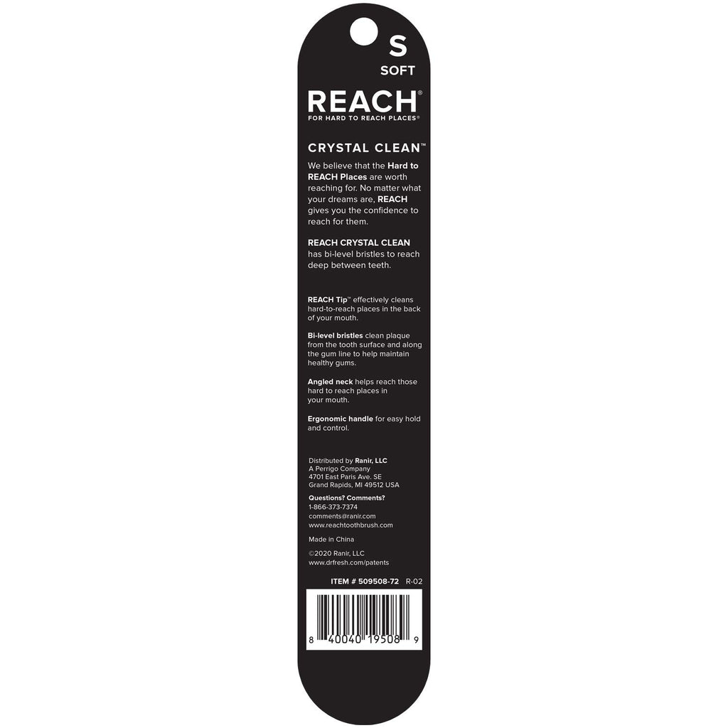 Soft Bristle Toothbrush Pack of 6 - Reach Crystal Clean Oral Care