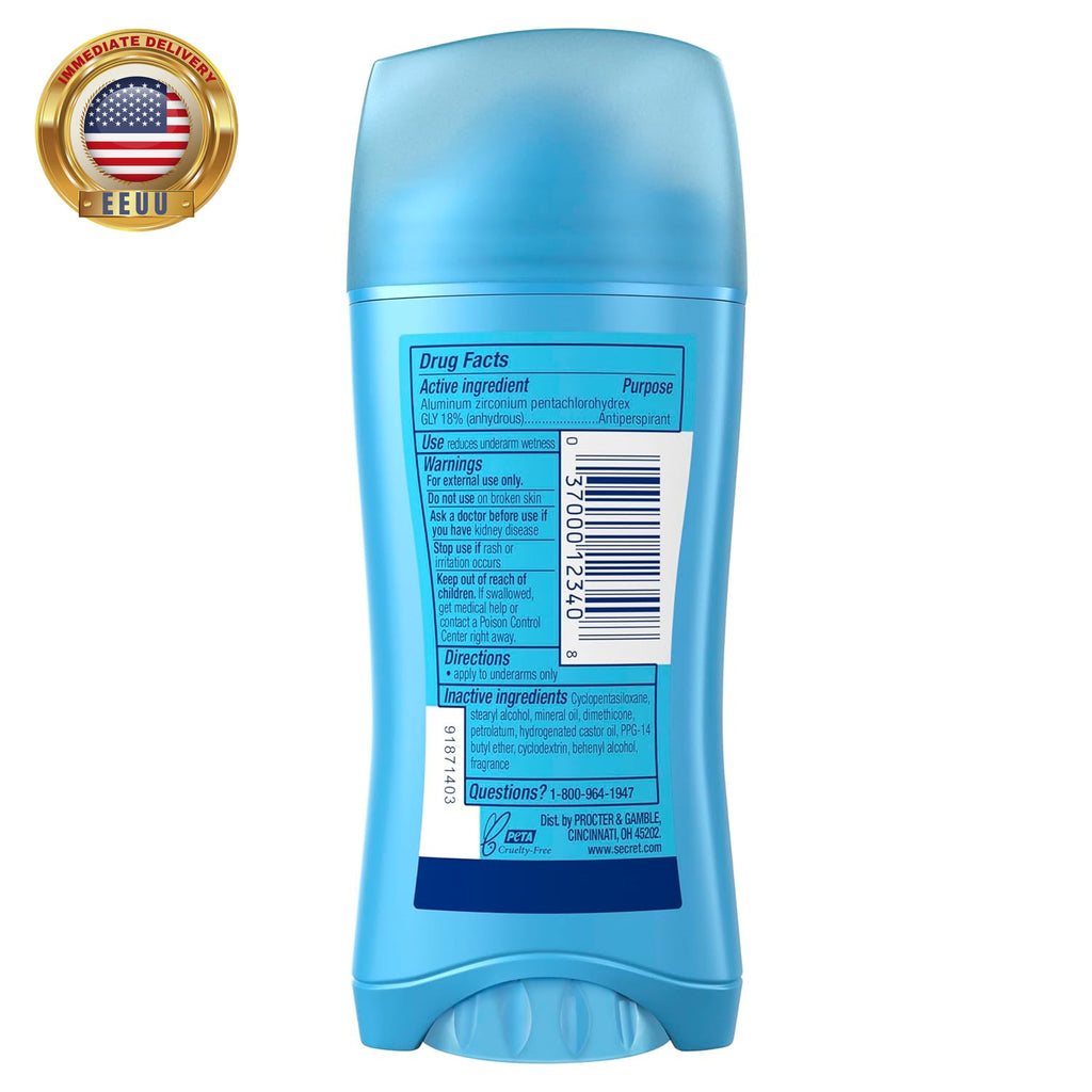 Unscented Women's Invisible Solid Antiperspirant Deodorant - pH-Balanced, Long-Lasting 2.6 oz