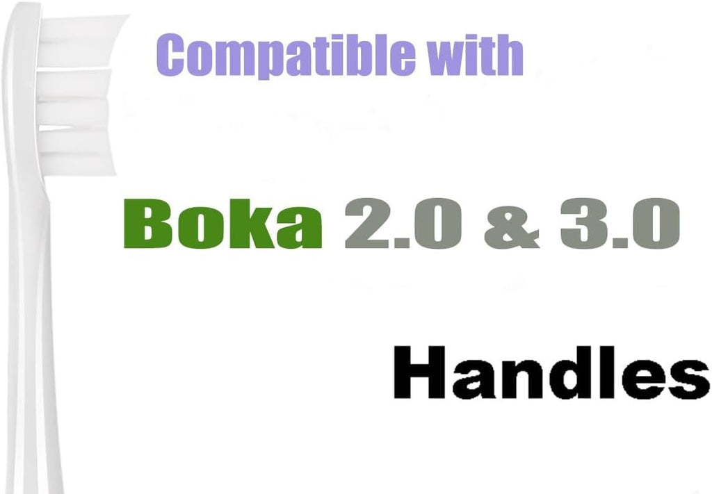 10 Pack Replacement Toothbrush Heads for Boka 2.0 & 3.0 with Charcoal Bristles