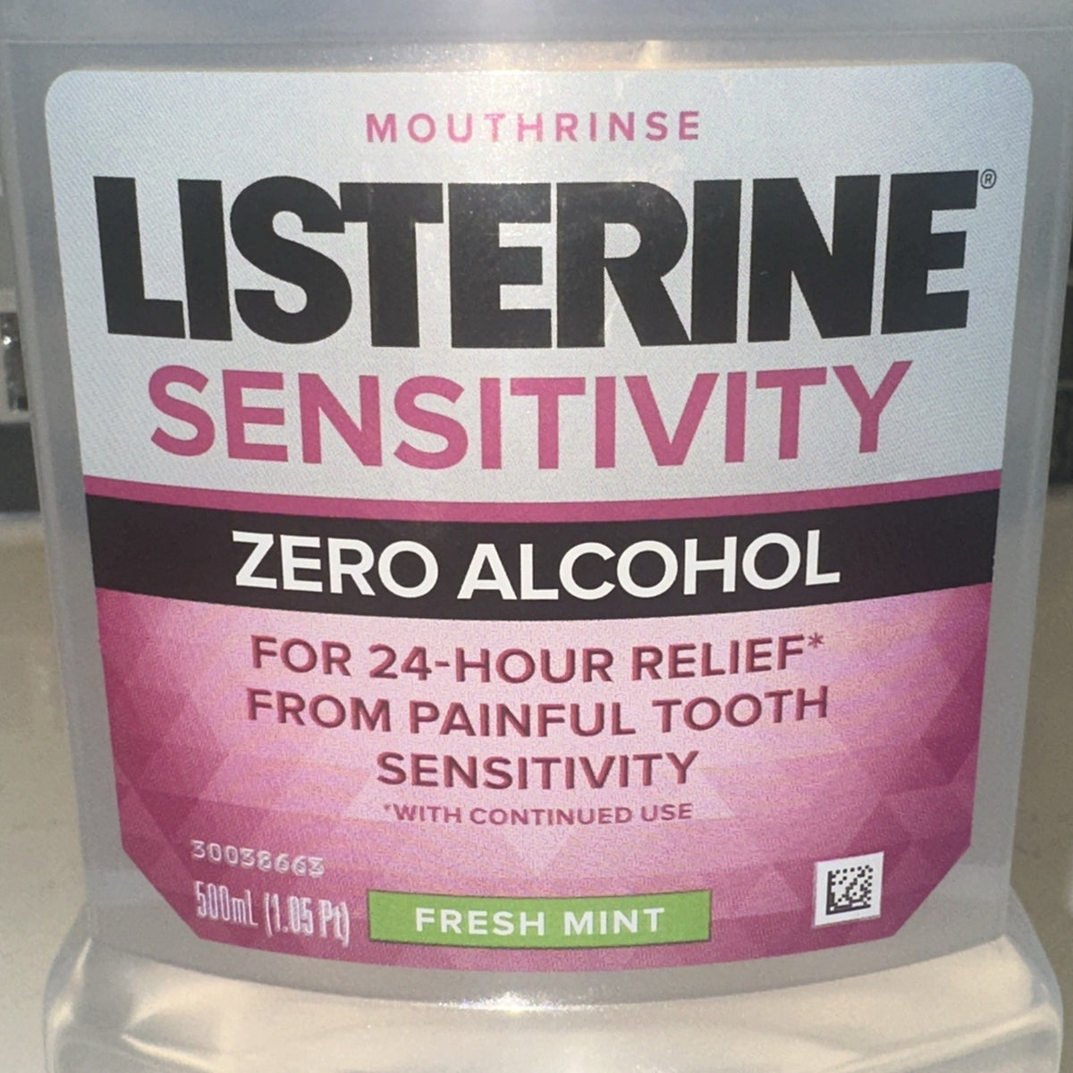 Listerine Mouth Rinse Sensitivity Zero Alcohol 24 Hour Relief Fresh Mint 6 Pack