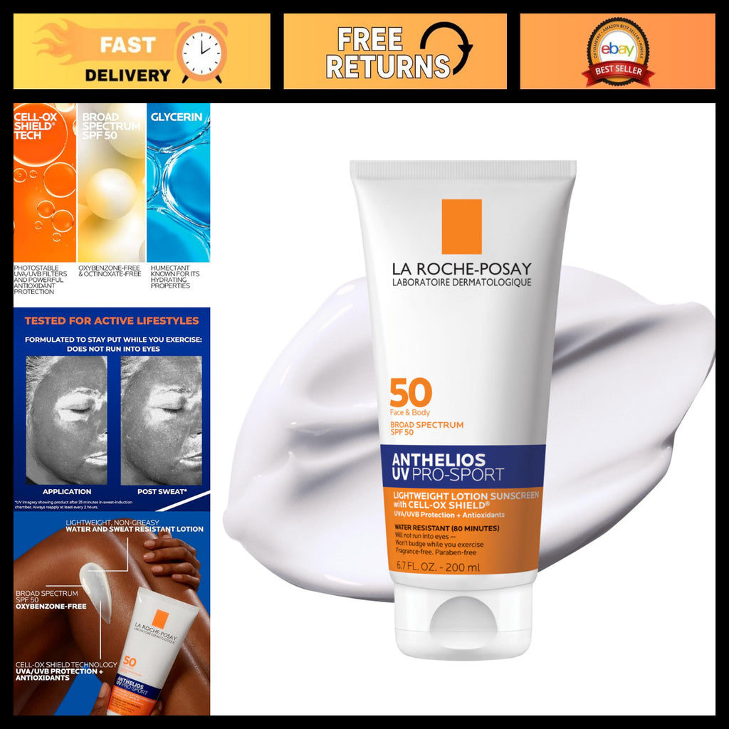 Water-Resistant SPF 50 Sunscreen for Face & Body - Sweatproof & Broad Spectrum