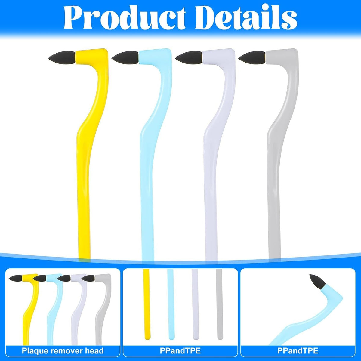 4 Pack Dental Tooth Stain Removers & Plaque Erasers for Oral Care