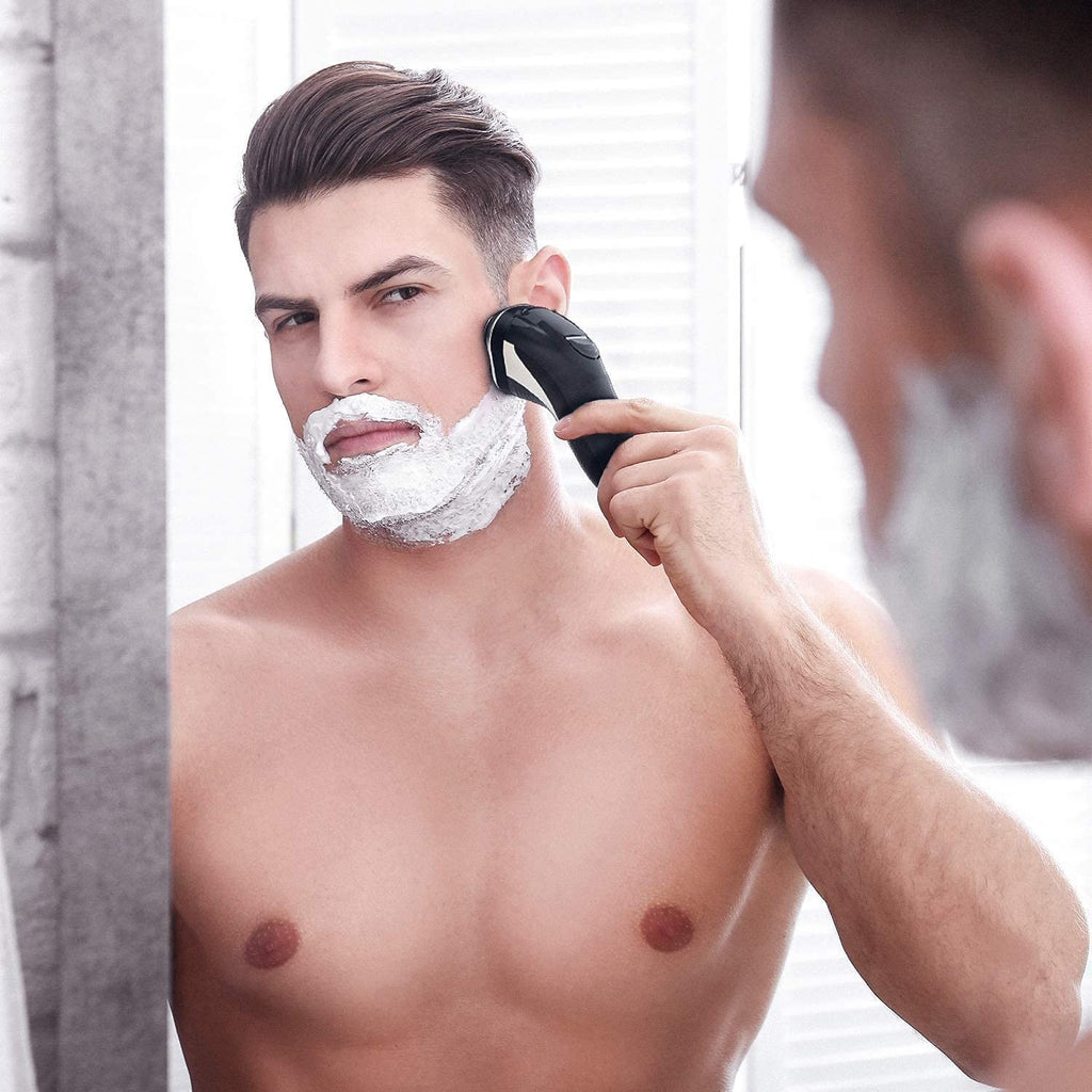 Cordless Rotary Electric Shaver for Men with Pop-Up Trimmer Waterproof