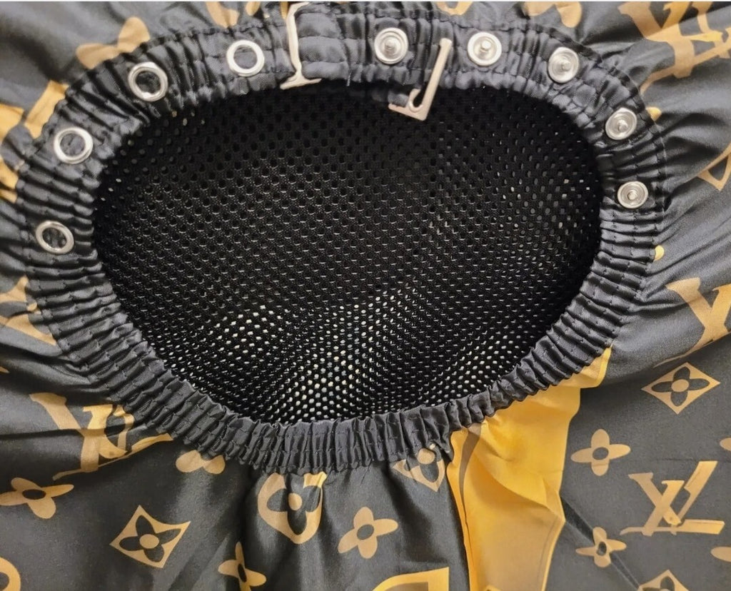 Barber Hair Cutting and Styling Cape Black and Gold Luxury Drape