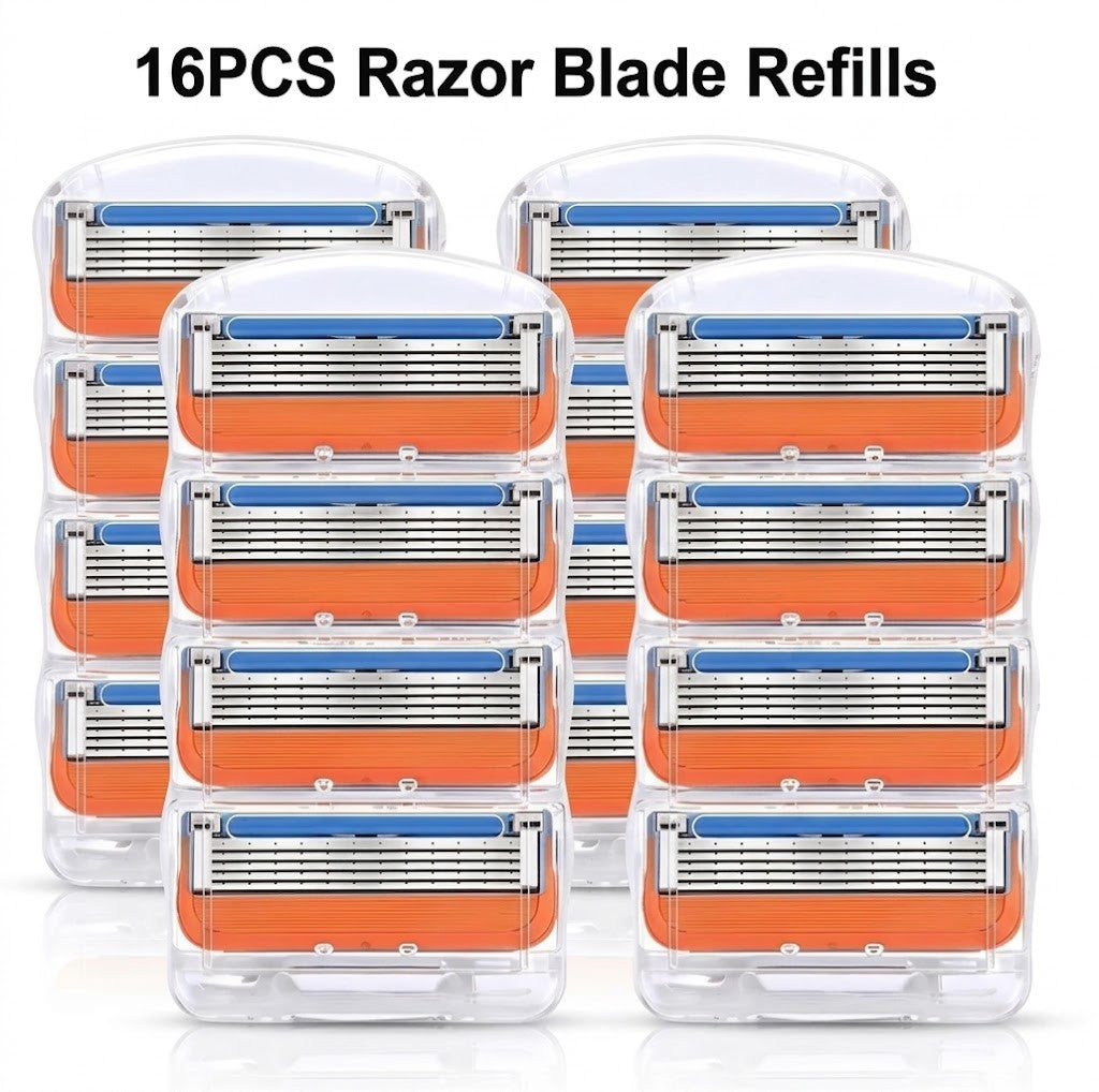 16PCS Razor Blade Refills for Gillette Fusion 5 Proglide - Stainless Steel