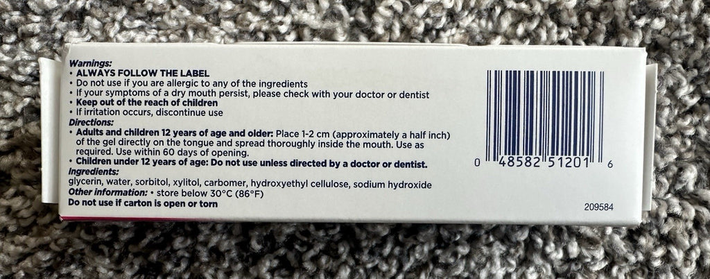 Dry Mouth Moisturizing Gel 1.5 oz Flavor-Free Oral Care