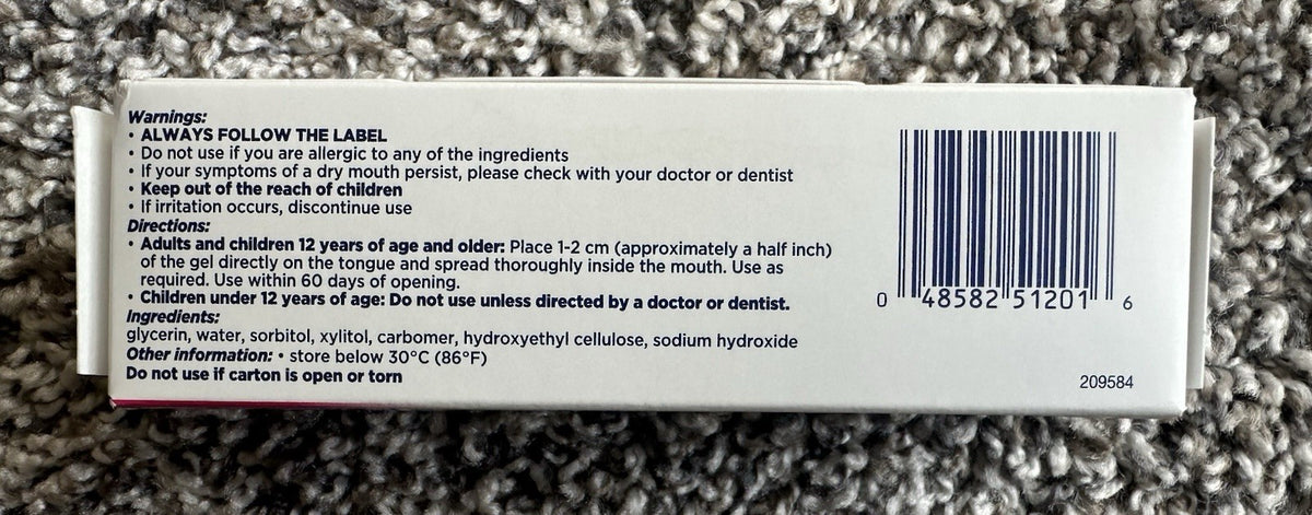 Dry Mouth Moisturizing Gel 1.5 oz Flavor-Free Oral Care