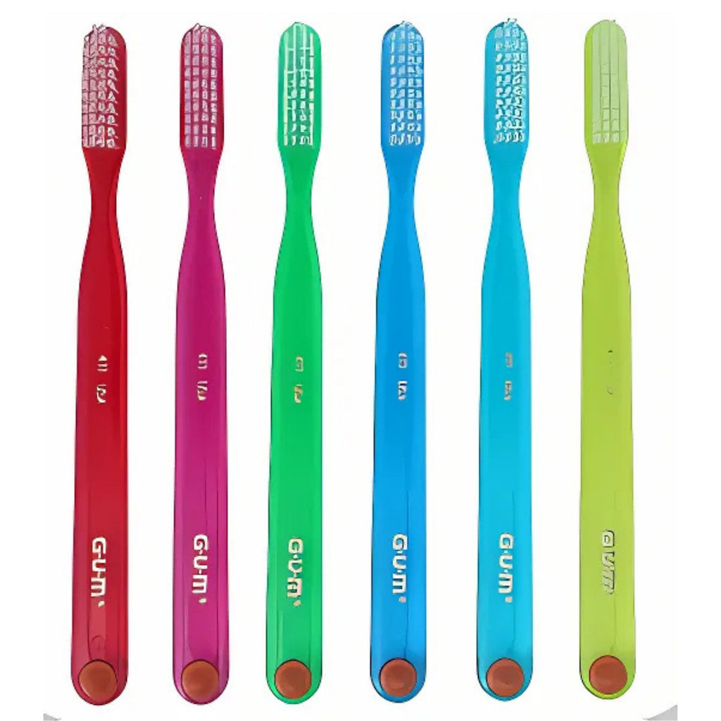 GUM Classic Soft Toothbrush 6 Pack with Rubber Gum Stimulator