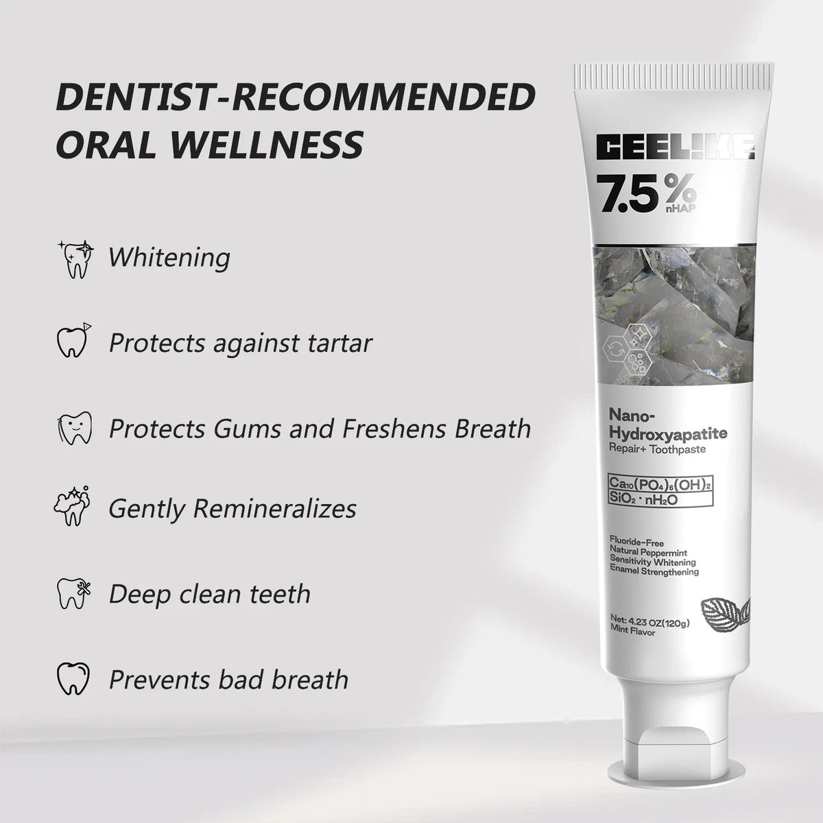 Nano Hydroxyapatite Toothpaste 7.5% Strength for Enamel Repair & Sensitivity Relief - 3 Pack