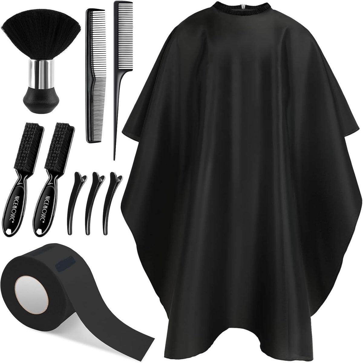 10-in-1 Barber Cape with Neck Duster Brush for Hair Cutting & Styling