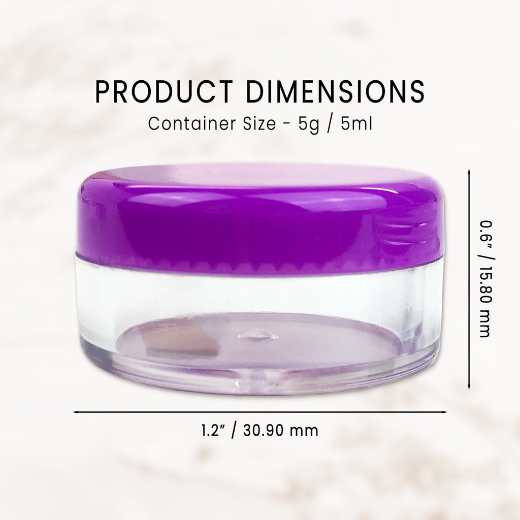 25-Pack 5ml Plastic Makeup Sample Jars - Cosmetic & Lotion Containers