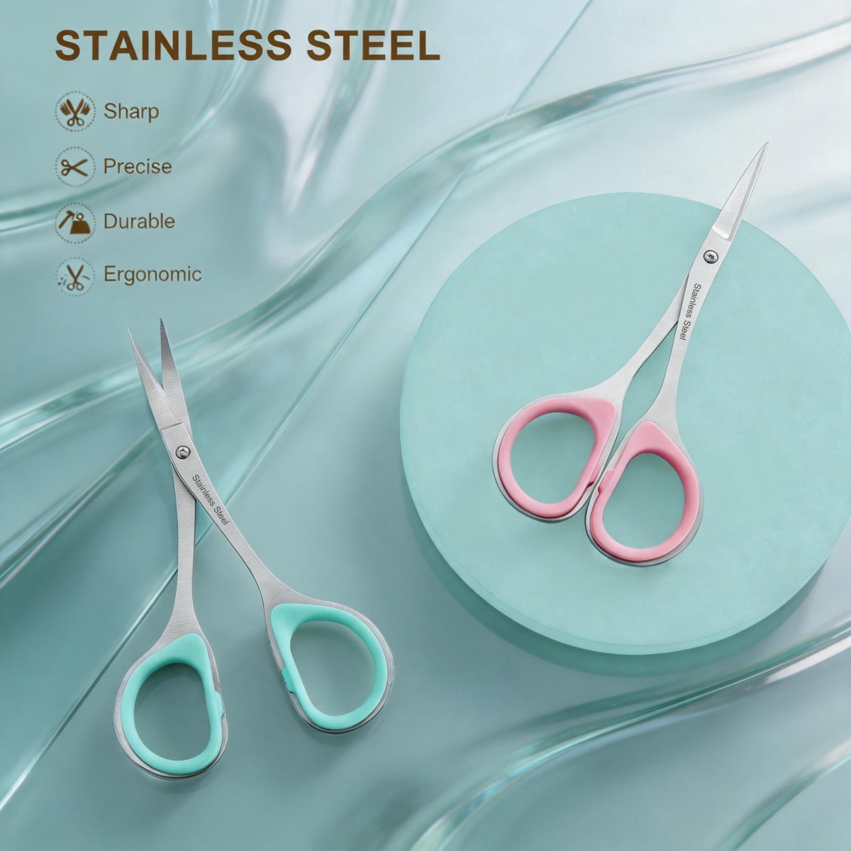 Small Stainless Steel Cuticle Nail Scissors Set for Manicure & Pedicure