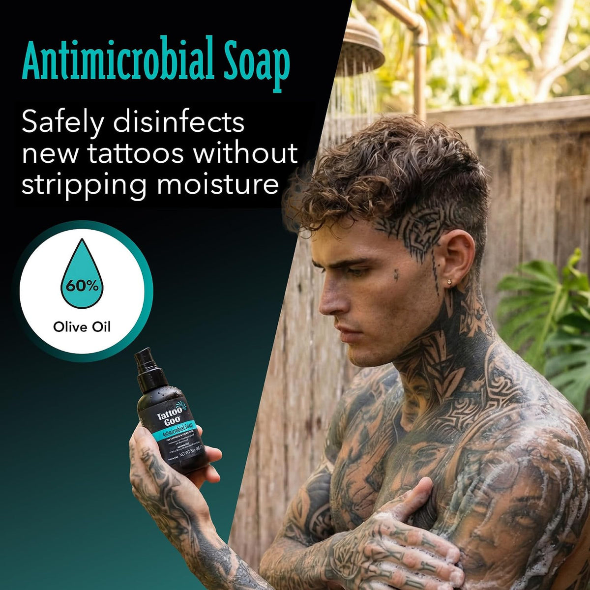 Tattoo Aftercare Kit - 3-Piece Set with Antimicrobial Soap, Balm & Lotion