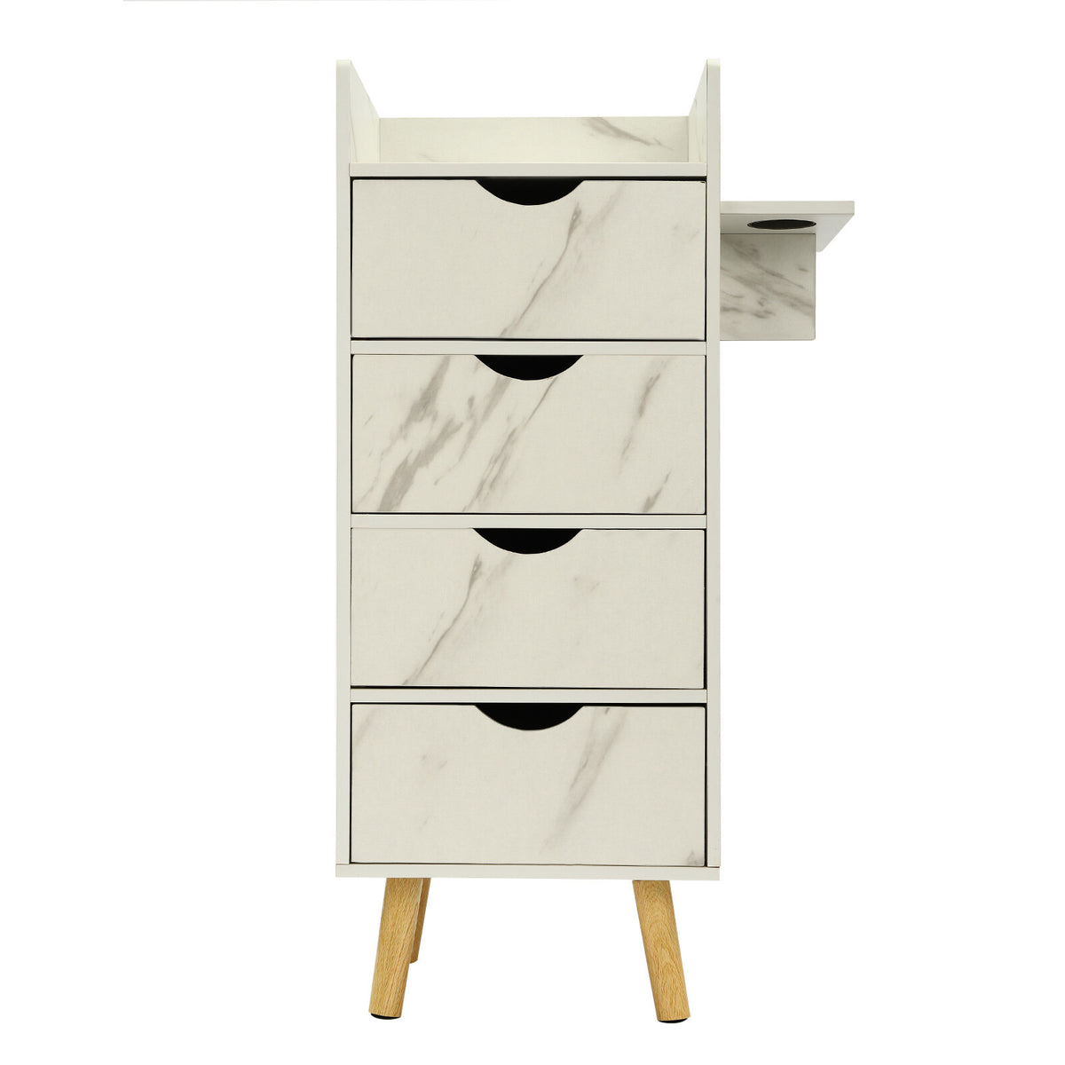 Salon Hair Stylist Storage Cabinet with 4 Drawers & Hair Dryer Holders