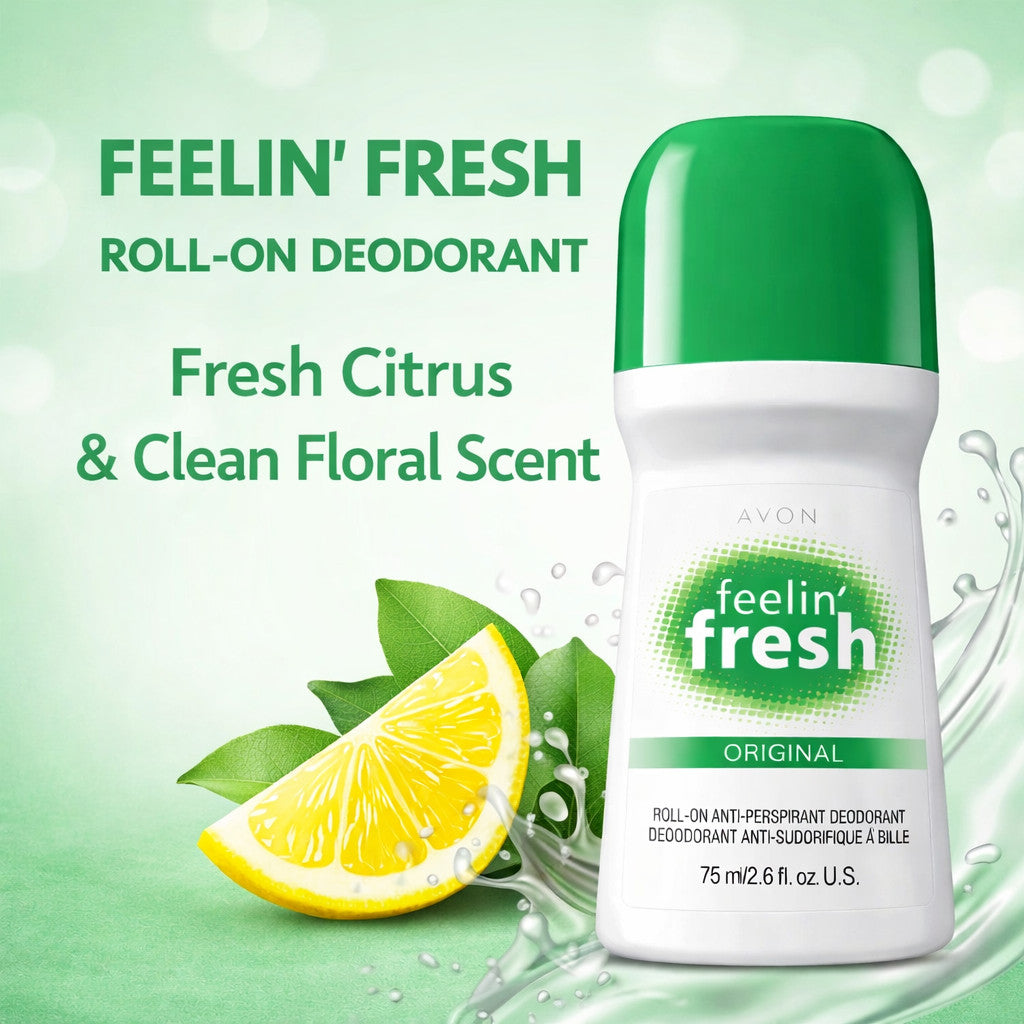 Women’s Roll-On Deodorant - Feeling Fresh Antiperspirant 4 Pack 2.6 oz