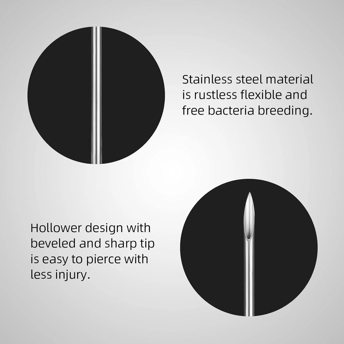 16G Stainless Steel Disposable Piercing Needles, 10pcs – Sterile Body Jewelry Needles