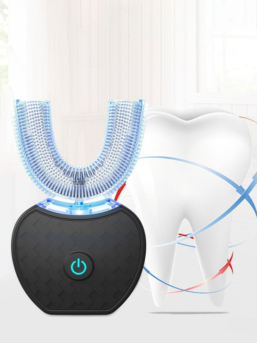 360° U-Shaped Sonic Electric Toothbrush with Blue Light for Adults