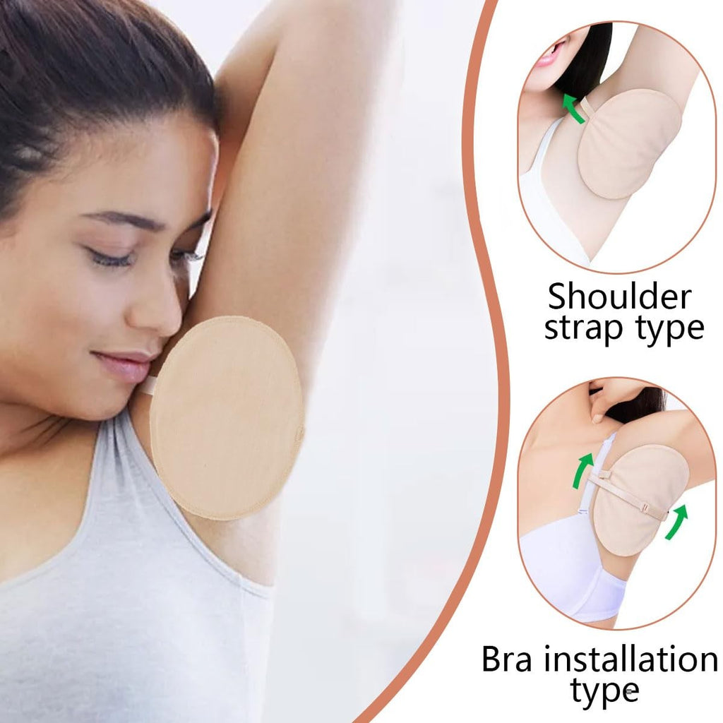 Reusable Underarm Sweat Pads with Adjustable Shoulder Straps - Breathable & Washable