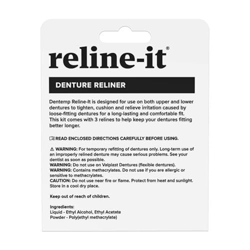 Denture Reline Kit - Advanced Formula for Upper & Lower Dentures - Easy Fit & Comfort