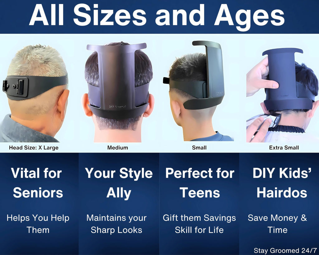 Men's Self Haircut Kit with Neckline Shaving Guide & Fade Band