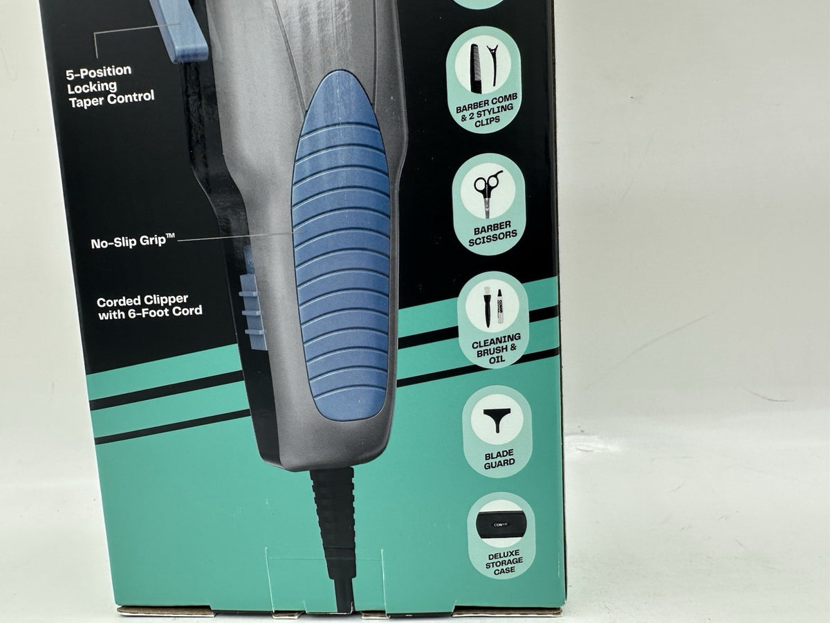 Men's Hair Clipper Kit - Complete 18-Piece Home Grooming Set with Stainless Steel Blades