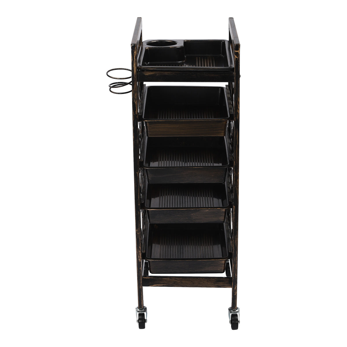 Salon Rolling Storage Trolley with 5 Shelves & Vintage Design for Beauty Salon
