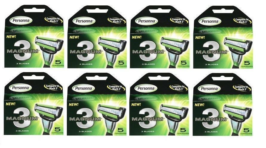 40 Personna Magnum3 Razor Blades Cartridges Refills Fits M5 Vogue Shaver
