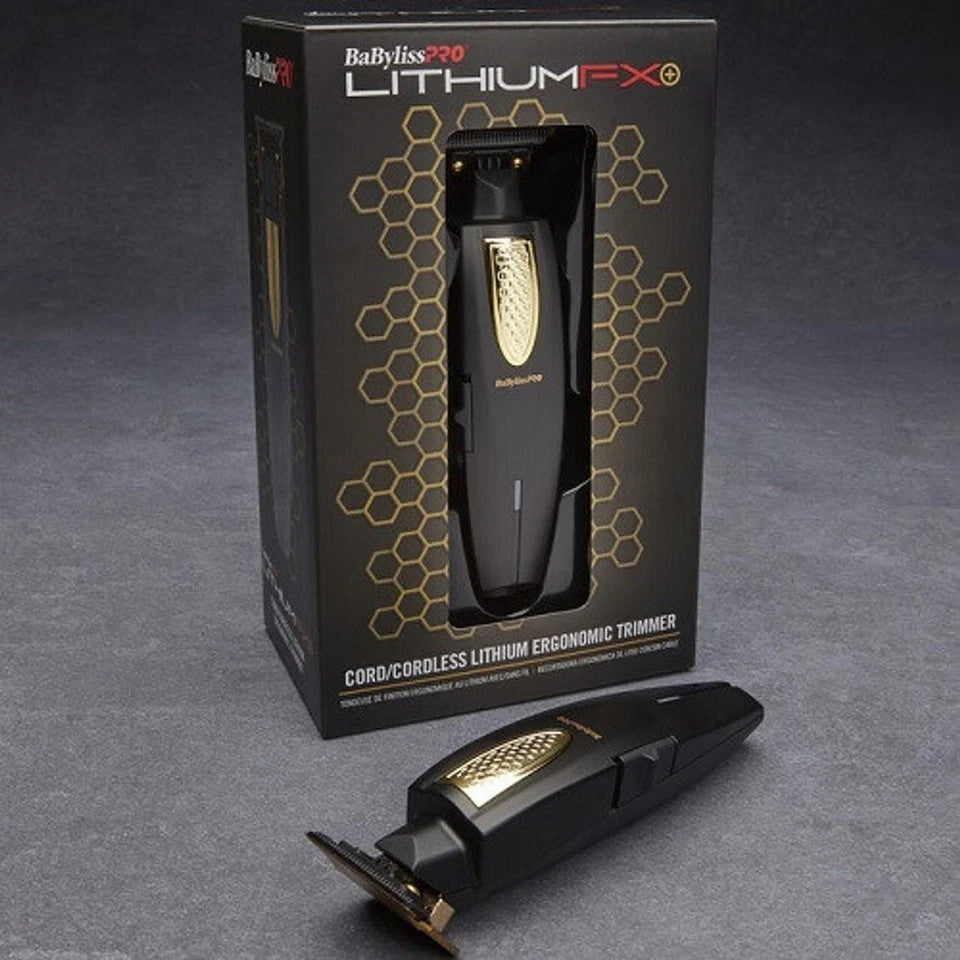 Professional Lithium Cordless & Corded Hair Trimmer with Gold Titanium Blade