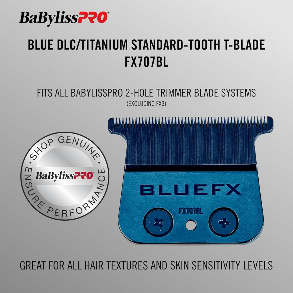 Professional Blue DLC Titanium T-Blade for Trimmers - Precise Detailing