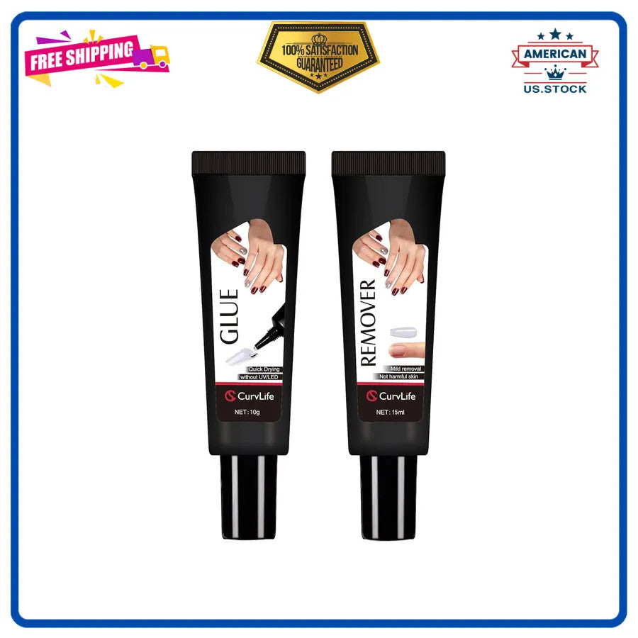 Semi Solid Nail Glue for Press-Ons - Fast Drying, Long-Lasting 10g + Remover