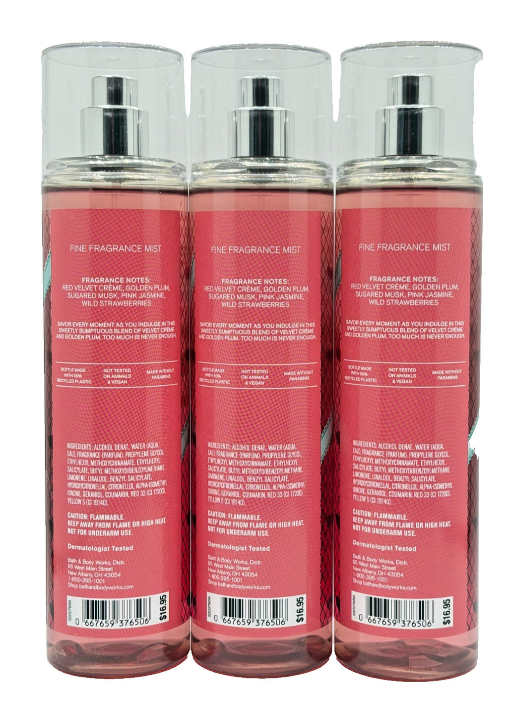 Velvet Sugar Fragrance Mist Set - 3 x 8 oz Body Sprays for Women