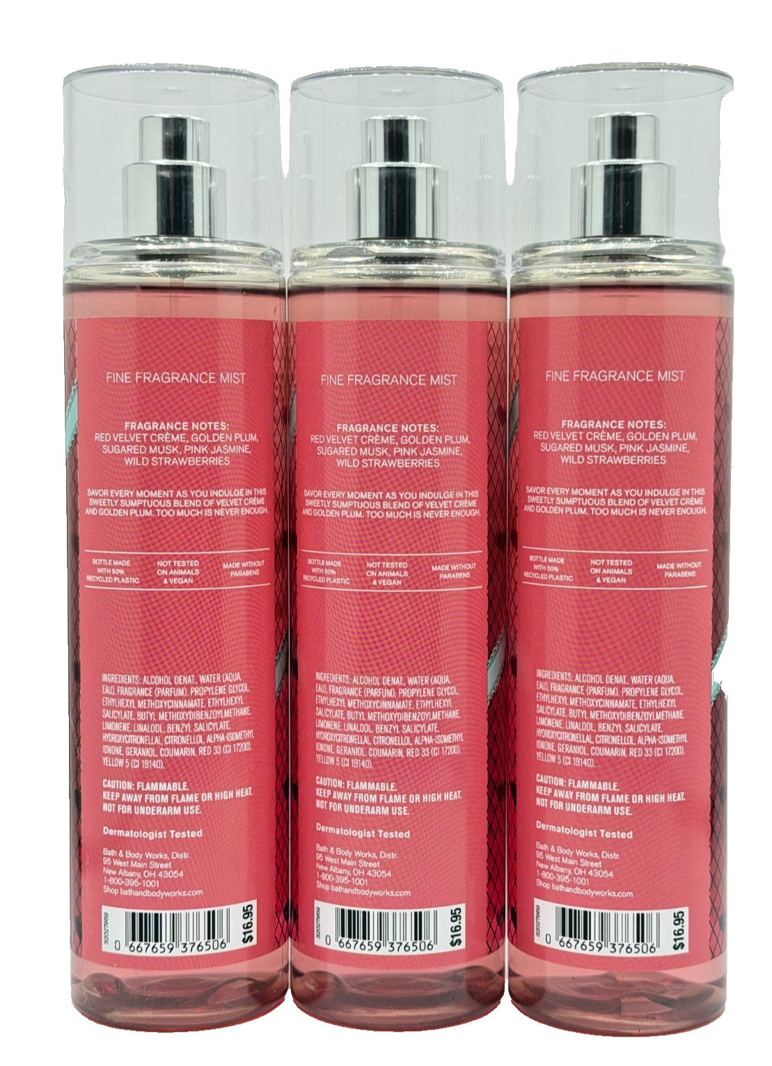 Velvet Sugar Fragrance Mist Set - 3 x 8 oz Body Sprays for Women