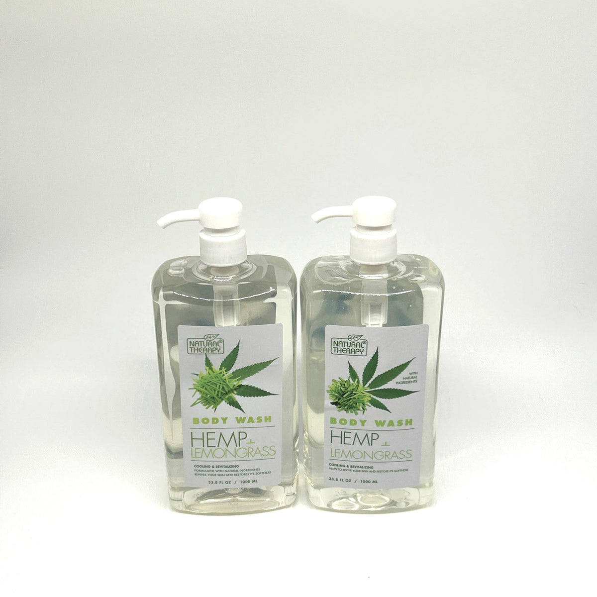 Natural Therapy Hemp Lemongrass Hydrating Body Wash 2-Pack - Deep Moisturizing