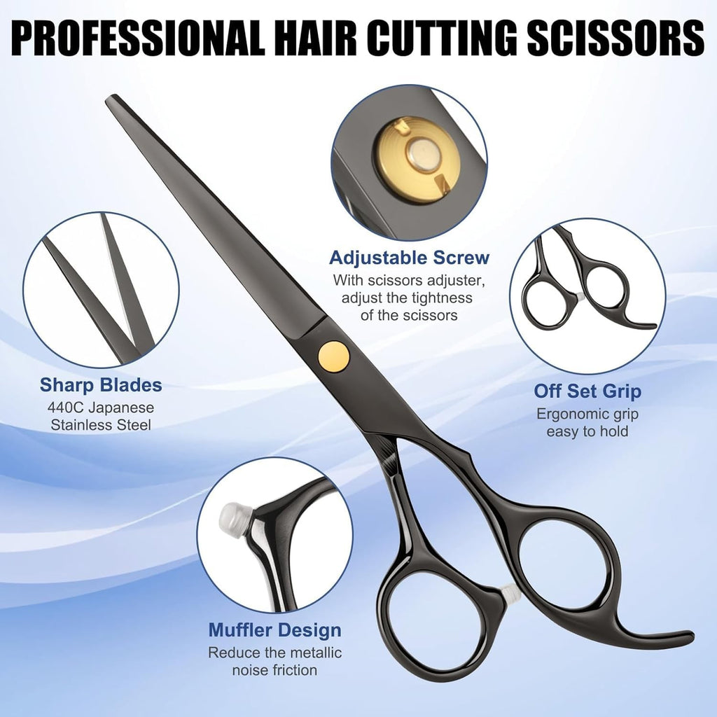 Professional Hair Cutting Scissors Kit – Precision Thinning & Styling Shears for Men Women & Kids