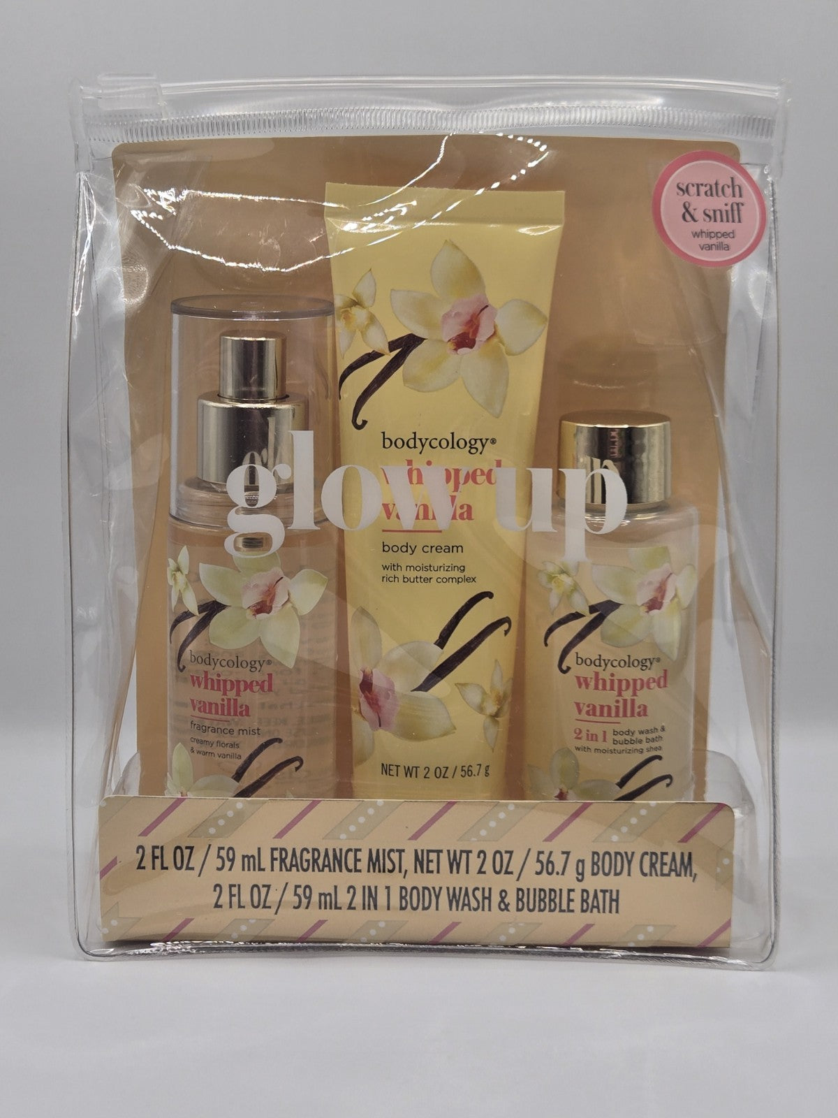 Body Care Gift Set with Vanilla Mist, Cream & Bubble Bath - 2oz Each