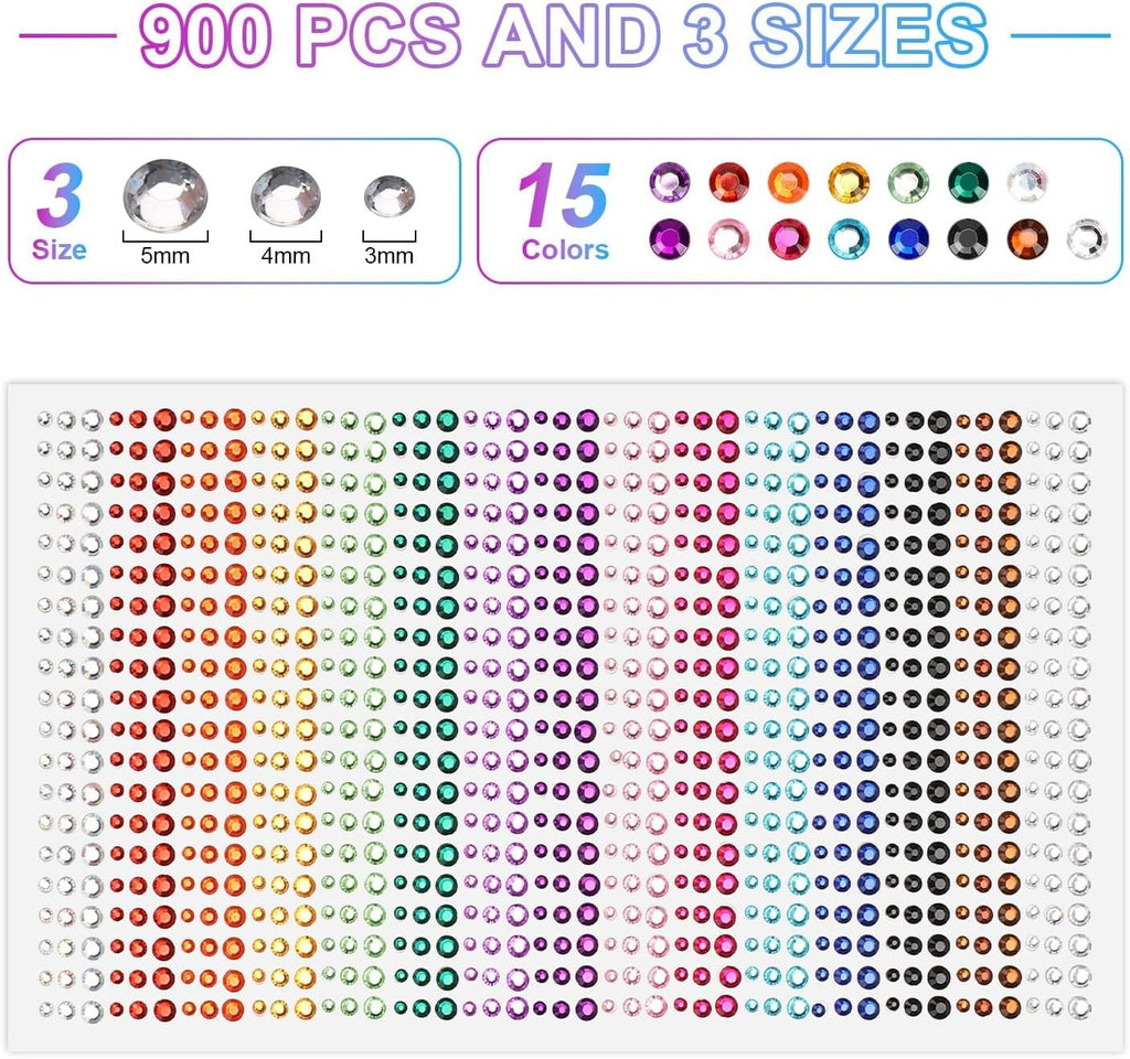 Face Gems Self-Adhesive Festival Jewels for Makeup, Hair, Nails – 2 Sheets